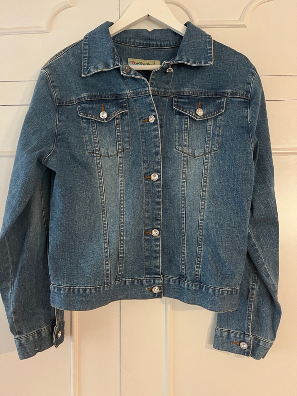 Denim Jacket | Jewel Button Detail | Vintage Style